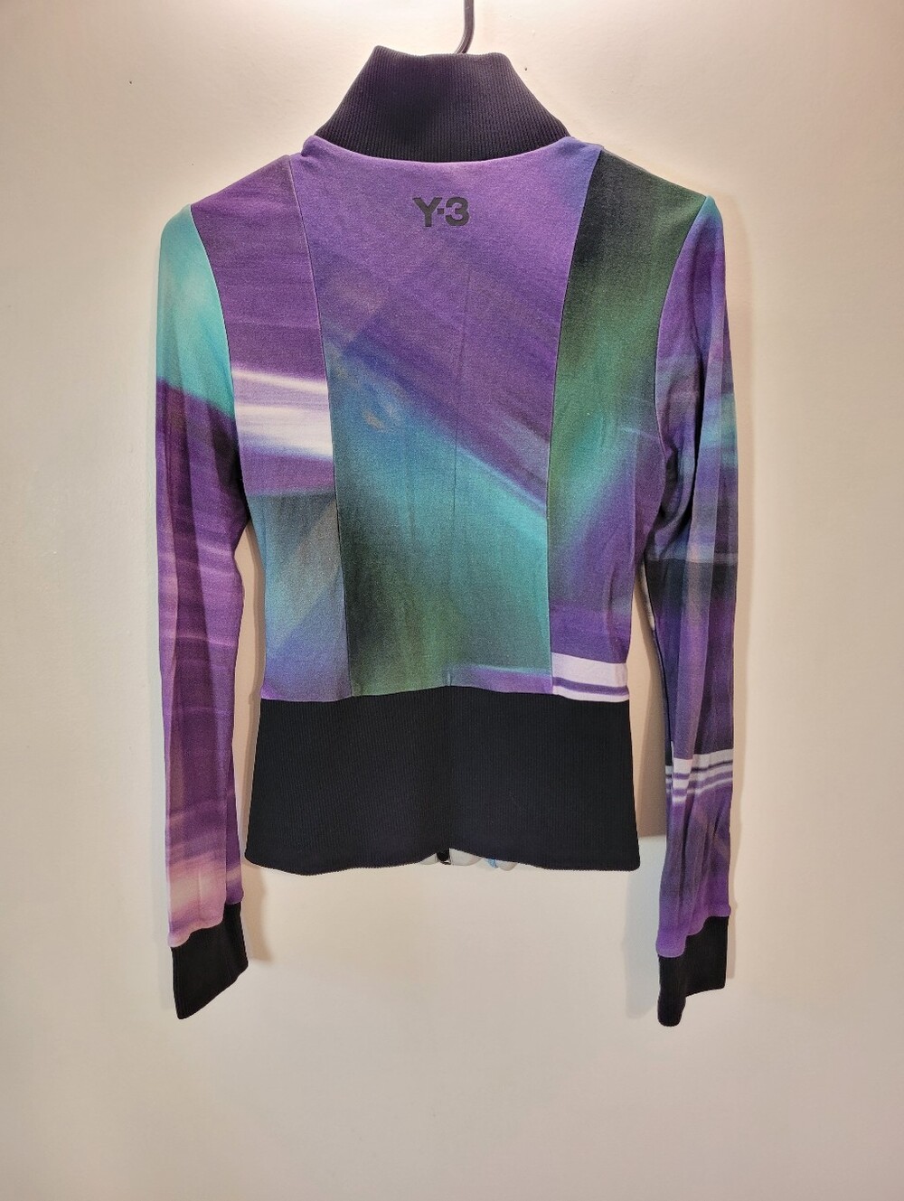 Adidas Y-3 Yohji Yamamoto Women Turtleneck Stretch Sweatshirt Purple Zip-up - M - Picture 2 of 10